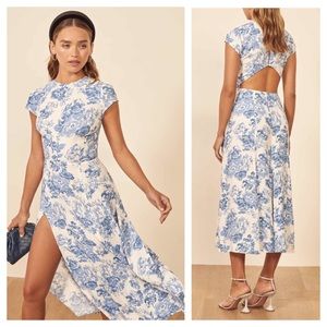 Reformation Gavin Olympia floral slit midi dress
